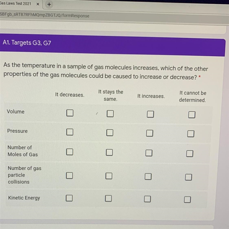 As the temperature in a sample of gas molecules increases, which of the other properties-example-1