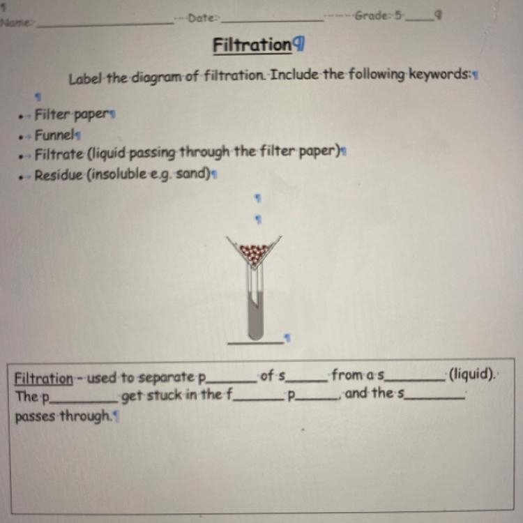 Filtration definition ￼-example-1