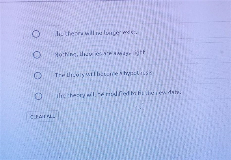 If data comes in that disproves a theory, what will happen to the theory?​-example-1