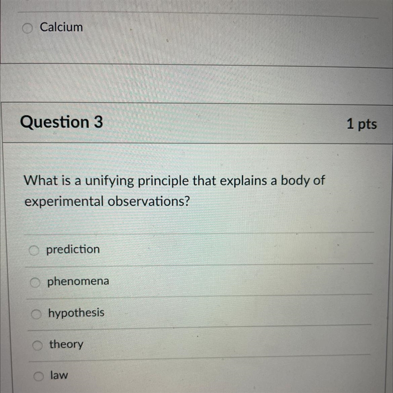 What is a unifying principle that explains a body of experimental observations? - prediction-example-1