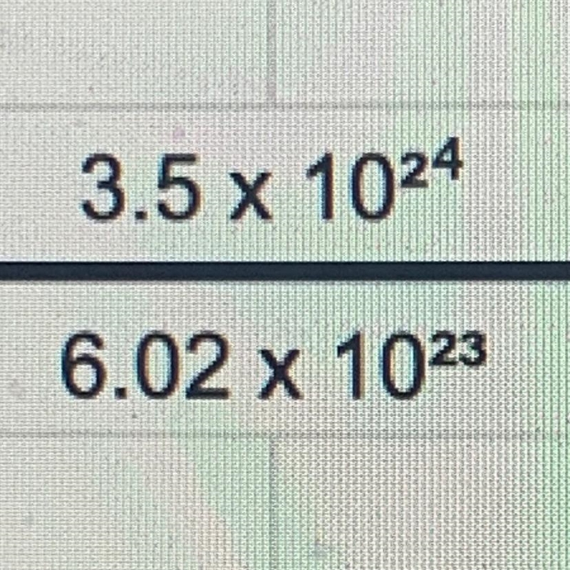 3.5 x 10^24 ——————— 6.02 x 10^23 How do I solve this exponent function?-example-1