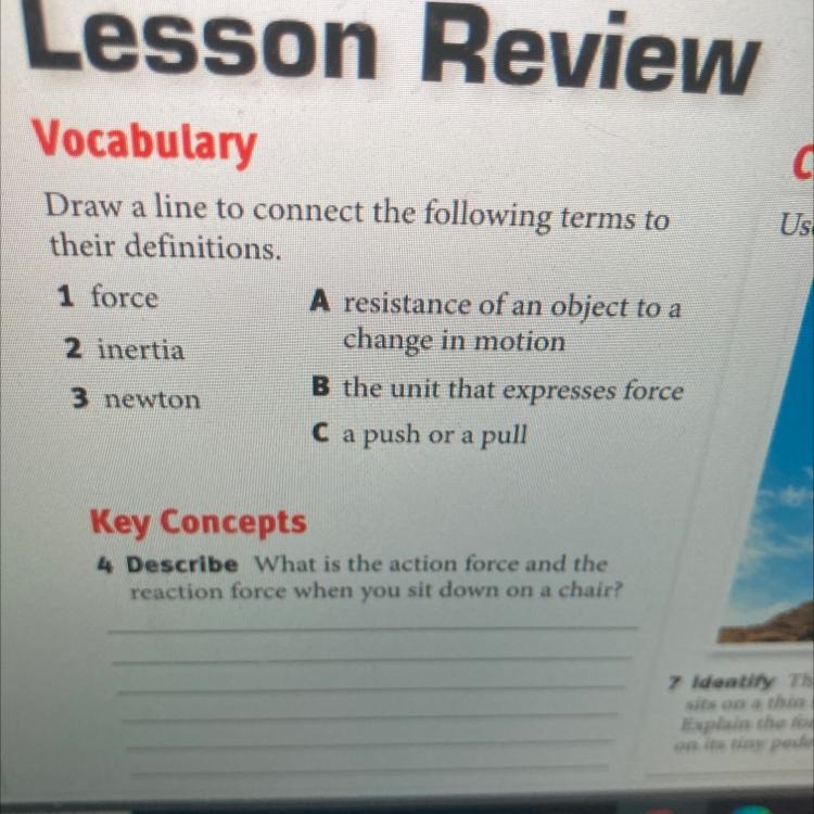 Draw a line to connect the following terms to their definition.-example-1