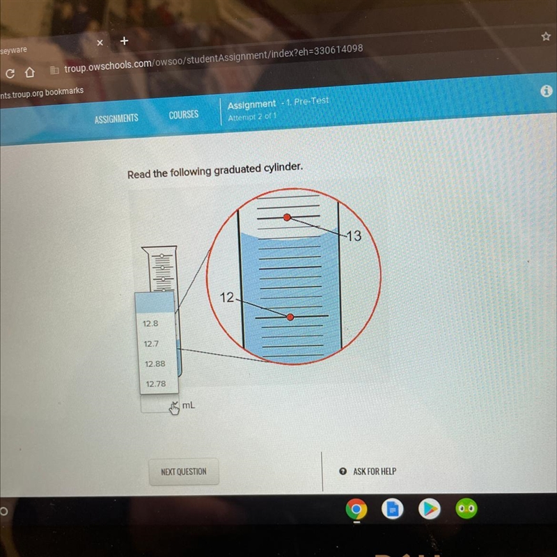 Read the following graduated cylinder. How many ML?-example-1