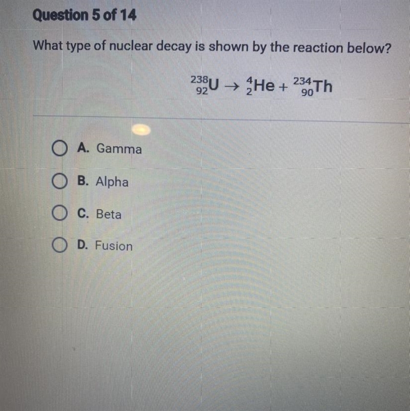 What type of Nuclear decay is shown by the reaction below-example-1