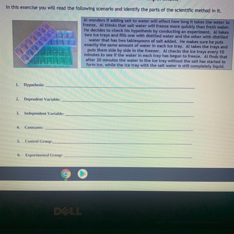 Chem. Assignment I need help...with answers 1-6 thanks-example-1