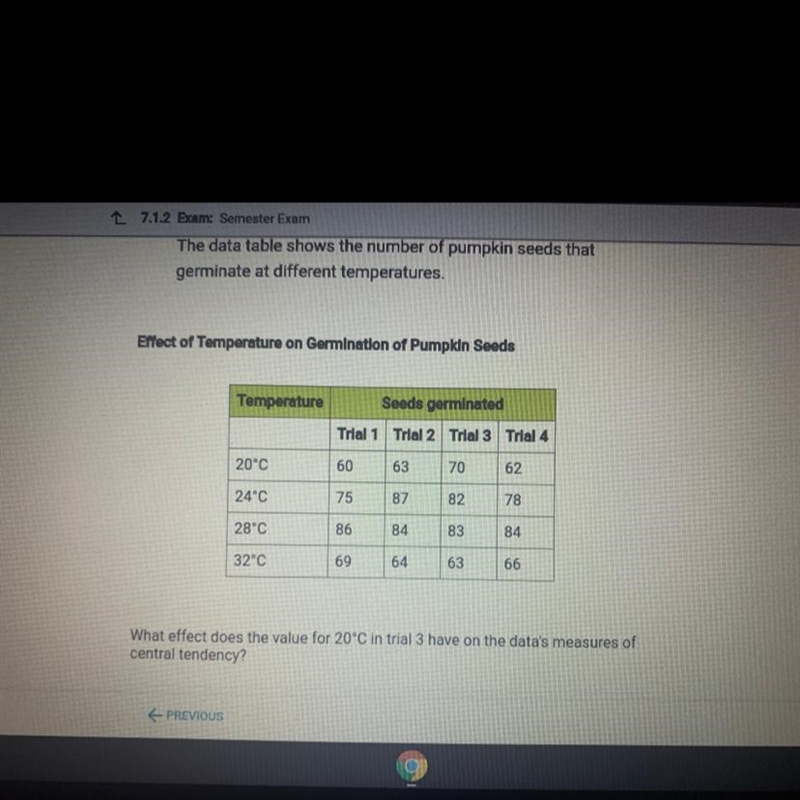 *HELP ASAP PLEASE !!* What effect does the value for 20°C in trial 3 have on the data-example-1