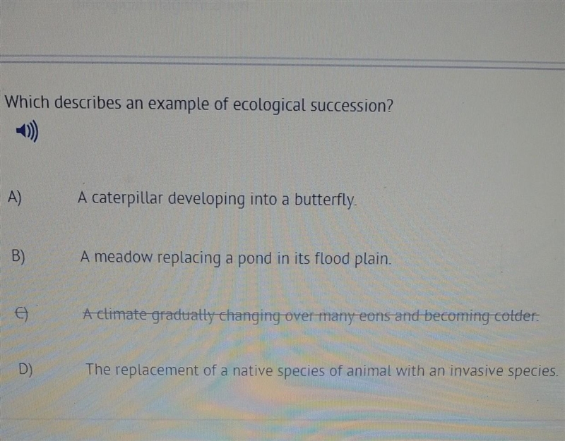 Which describes an example of ecological succession?​-example-1