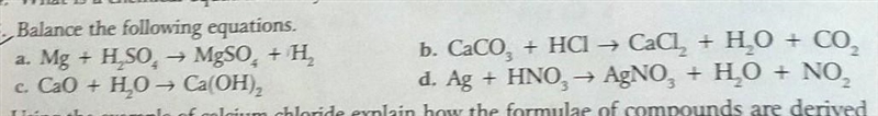 Balance the following equations. ​-example-1