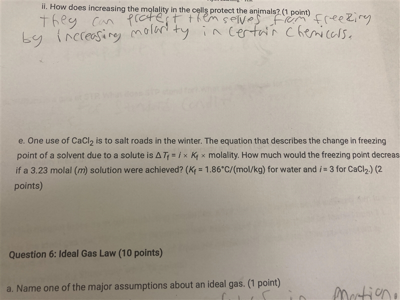 HELP!!!!!!!! One use of CaCl 2 to salt roads in the winter. The equation that describes-example-1