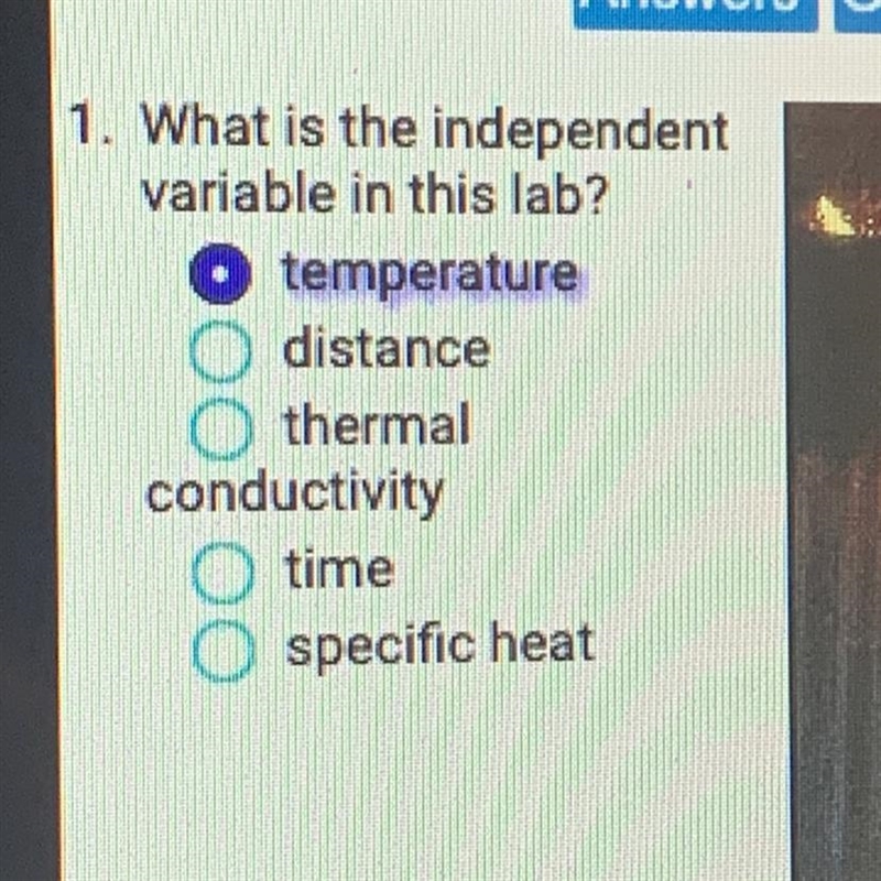 What is the independent variable in this lab? temperature distance thermal conductivity-example-1