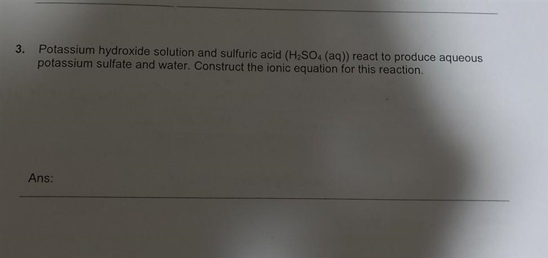 Hiii pls help me to write out the ionic equation ​-example-1