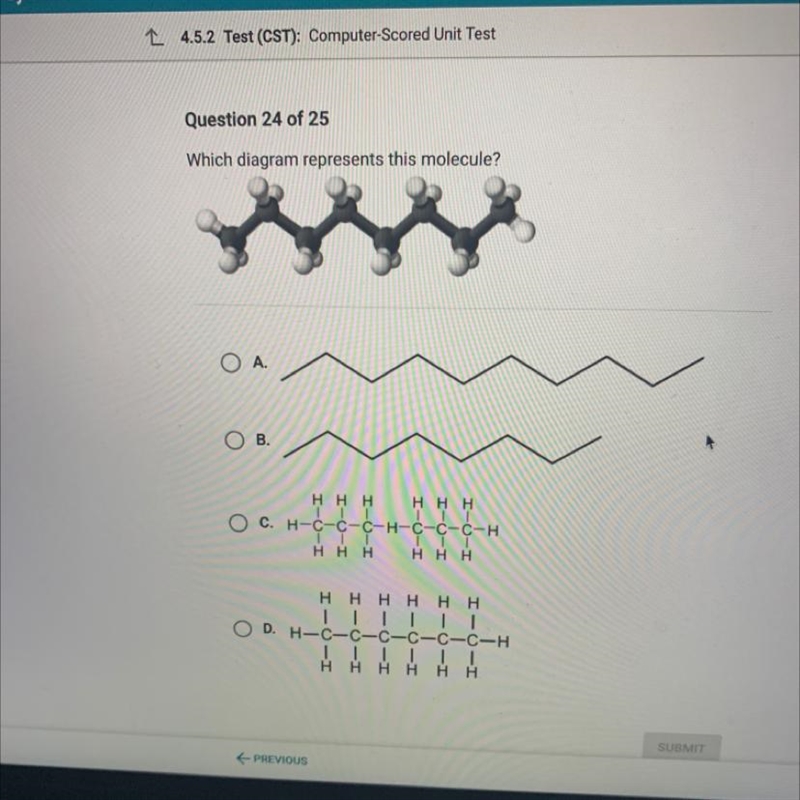 Which diagram represents this molecule-example-1