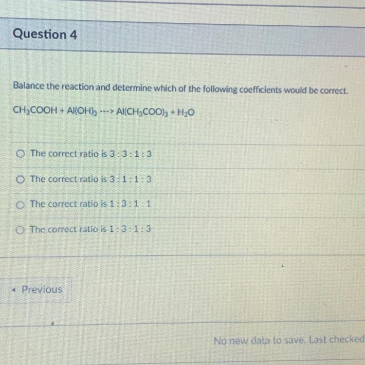 Balance the reaction and determine which of the following coefficients-example-1