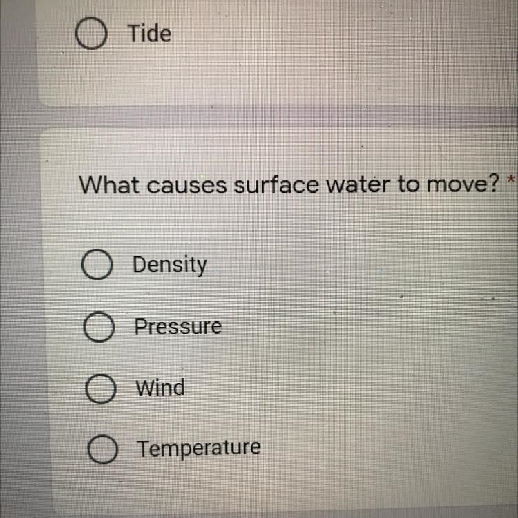 What causes surface water to move-example-1