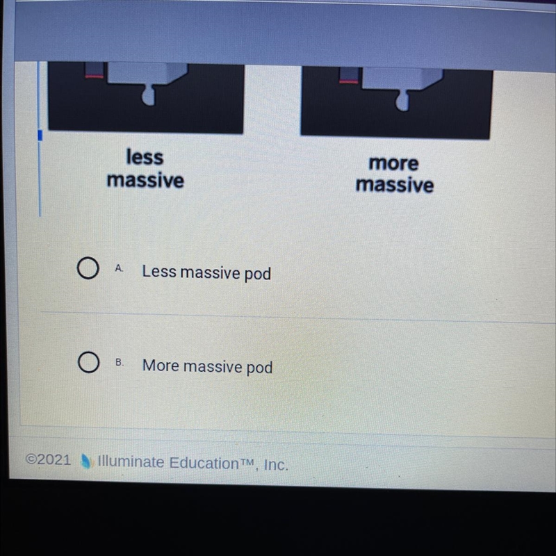 Which pod would have a greater change in velocity if you exerted the same strength-example-1