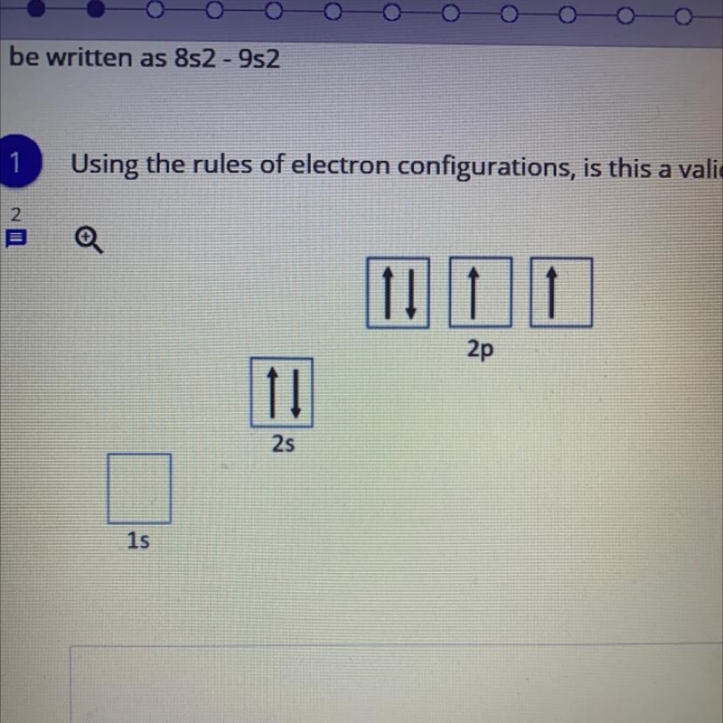 Using the rules of electron configurations is this a valid orbital diagram?-example-1