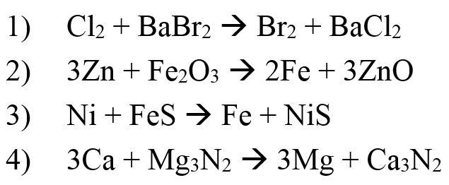 5. Identify all the reactions that can occur. A) 2, 3, and 4 B) 1 and 3 C) 2 and 4 D-example-1