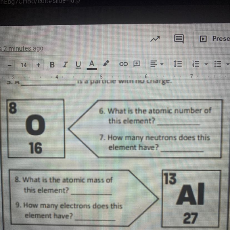 6. What is the atomic number of the element? 7. How many neutrons does this element-example-1