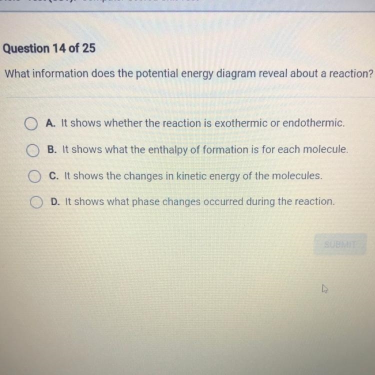 What information does the potential energy diagram reveal about a reaction?-example-1