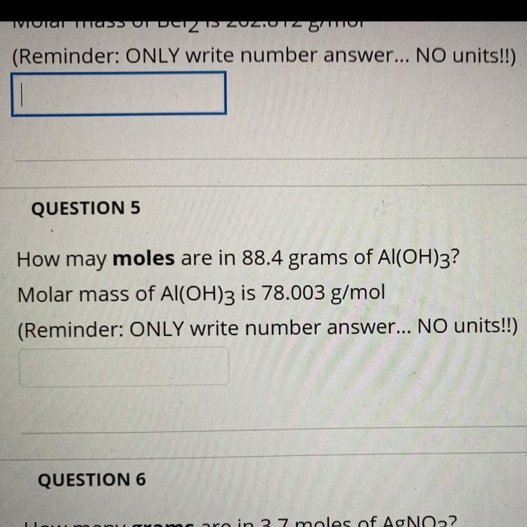 How may moles are in 88.4 grams of Al(OH)3?-example-1