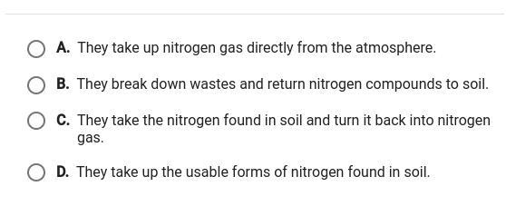 The diagram shows a model of the nitrogen cycle. which role do plants play in the-example-2