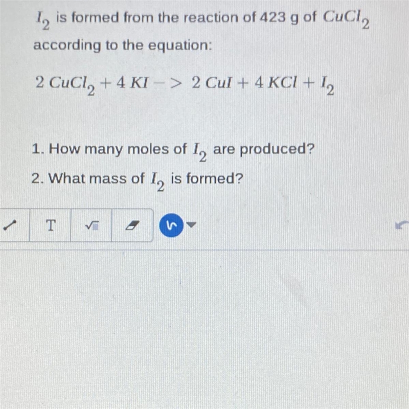 2 CuCl2 +4KI -> 2 Cul + 4 KCI + 12-example-1