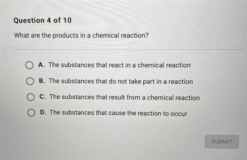 What are the products in a chemical reaction?-example-1