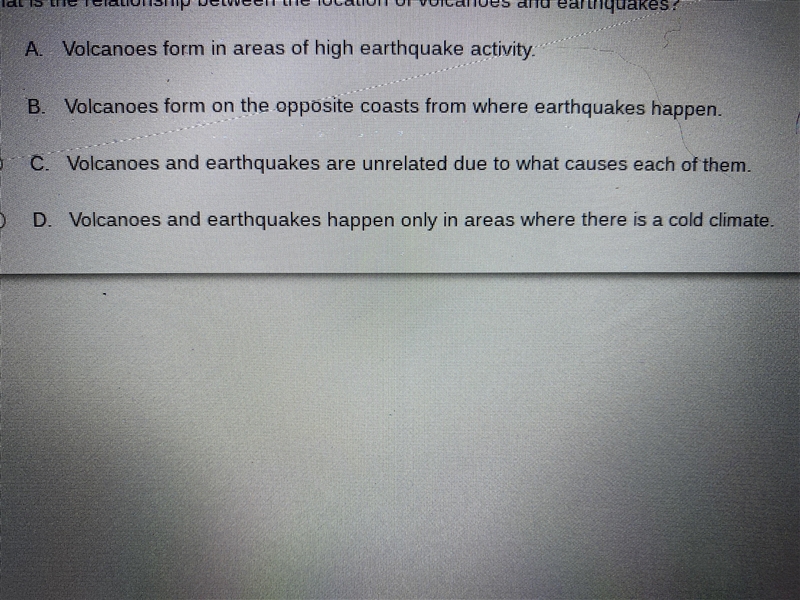 What is the relationship between the location of volcanoes and earthquakes Answers-example-1