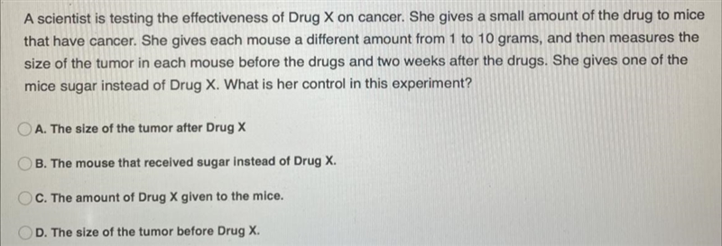 What is the control in the experiment?-example-1