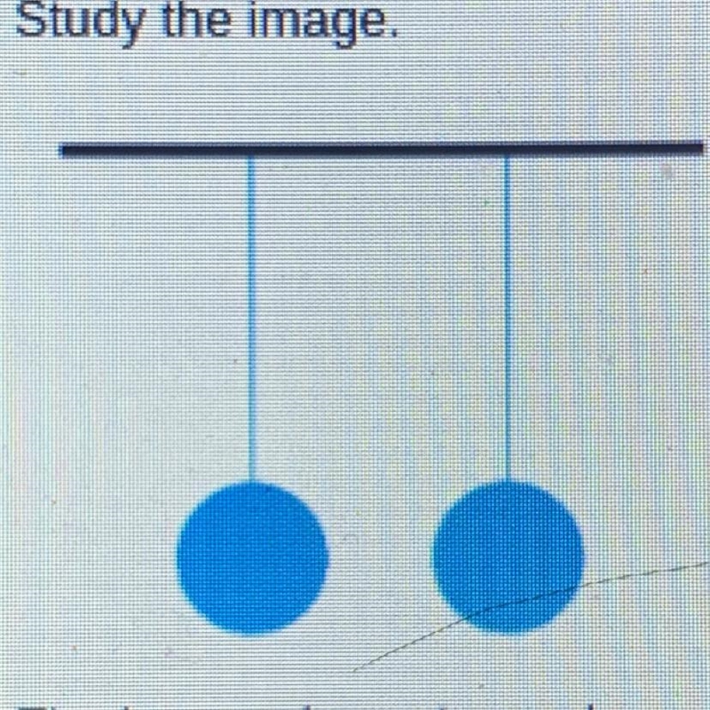 The image shows two spheres hung from a thin rope. The spheres do not affect each-example-1