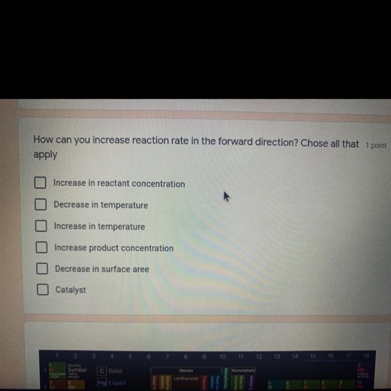 How can you increase reaction rate in the forward direction? Chose all that apply-example-1