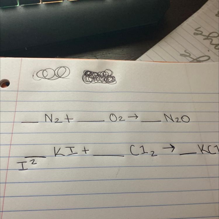 Balance the following chemical equations-example-1