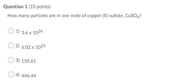 How many particles are in one mole of copper (II) sulfate, CuSO4?-example-1