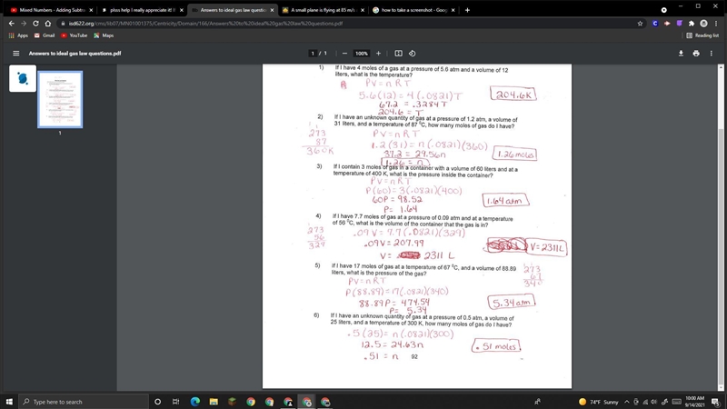 plsss help I really appreciate it! If I have 17 moles of gas at a temperature of 67°C-example-1