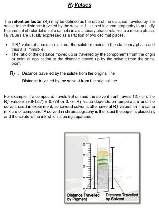 what does the distance traveled by each component on the paper strip in paper chromatography-example-1