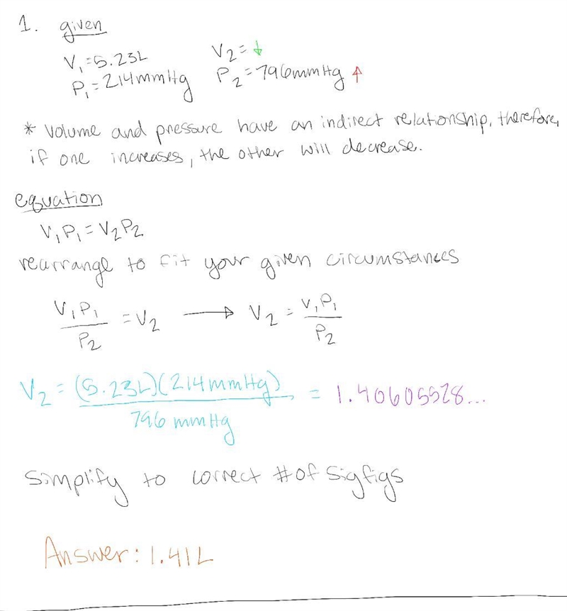 1. What is the new volume of a sample of neon if 5.23 L of the gas, which was originally-example-1