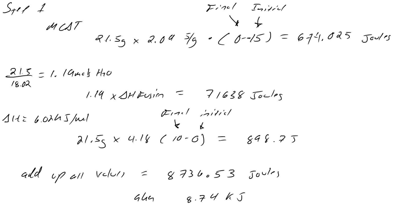 Calculate the amount of heat energy required to heat up 21.5 grams of ice from -15 °C-example-1