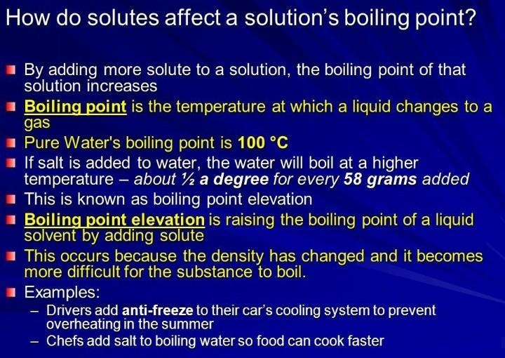 How are the boiling point and freezing point of a solvent affected when a solute is-example-2