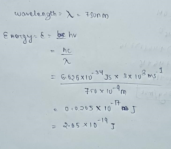 What is the energy of a single photon with a wavelength of 750 nm.-example-1