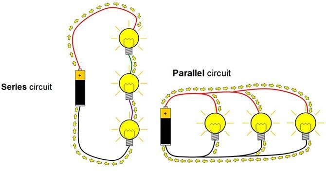 What type of circuit is seen in the picture? 3 light bulbs and a battery connected-example-1