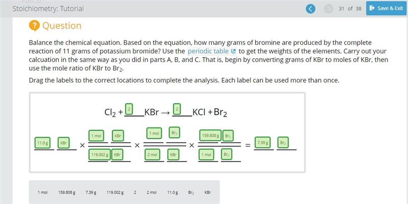 Balance the chemical equation. Based on the equation, how many grams of bromine are-example-1