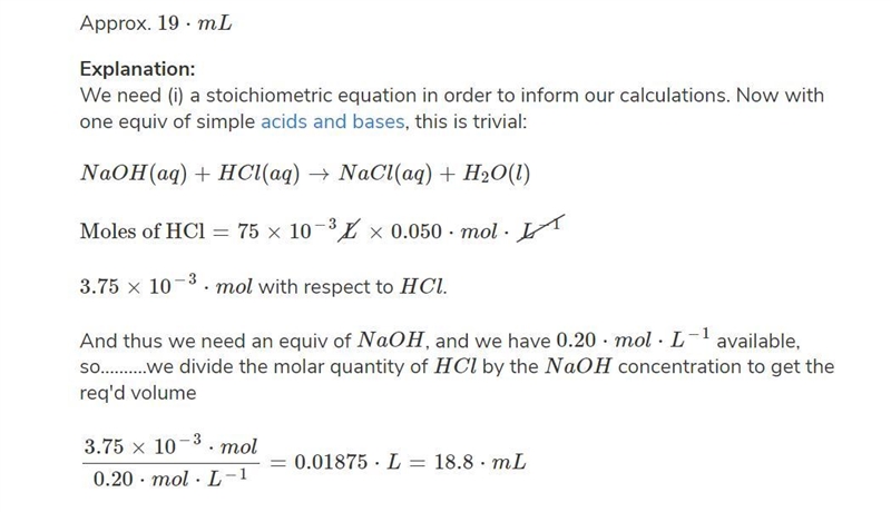 How many milliliters of 0.20 M NaOH must be added to 75 mL of 0.050 M HCl to make-example-1