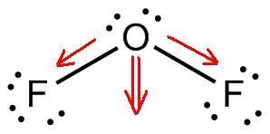 The compound F2O has two lone pairs on the central oxygen atom. What's the structure-example-1