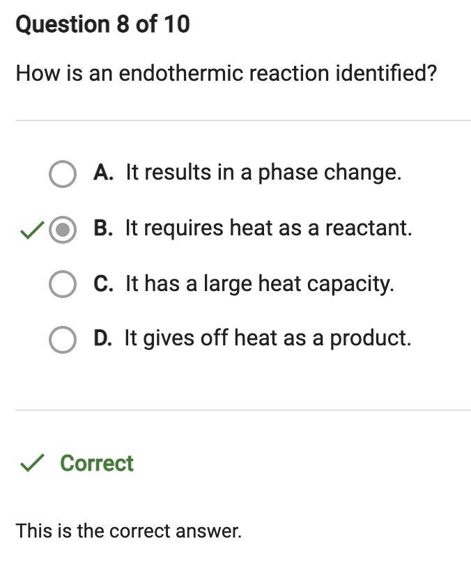 How is an endothermic reaction identified?-example-1