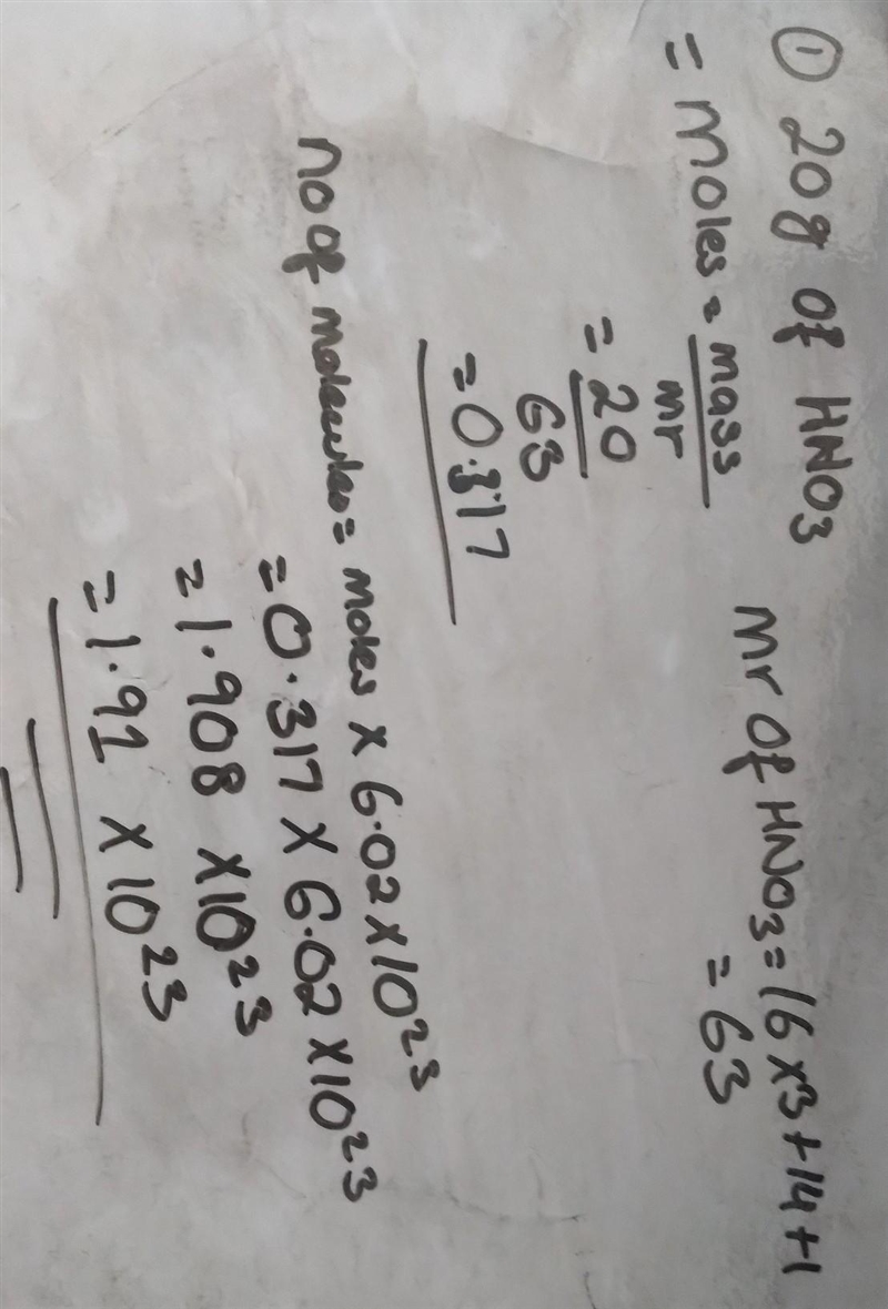 What is20 grams of HNO^3-example-1