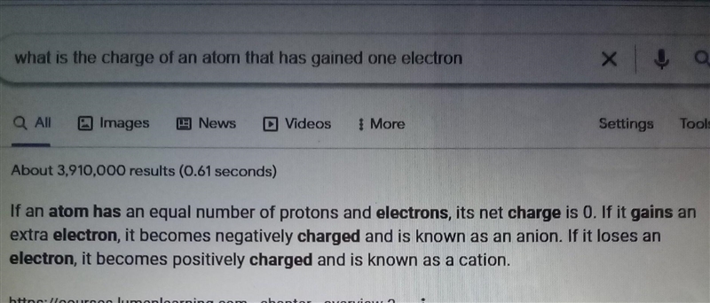 Does anyone know the answer to #6 6. What is the charge on an atom that has gained-example-1