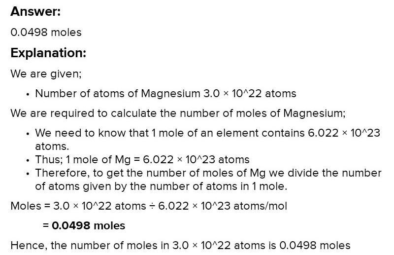 How many moles are in 3.0x10^24 molecules of water​-example-1