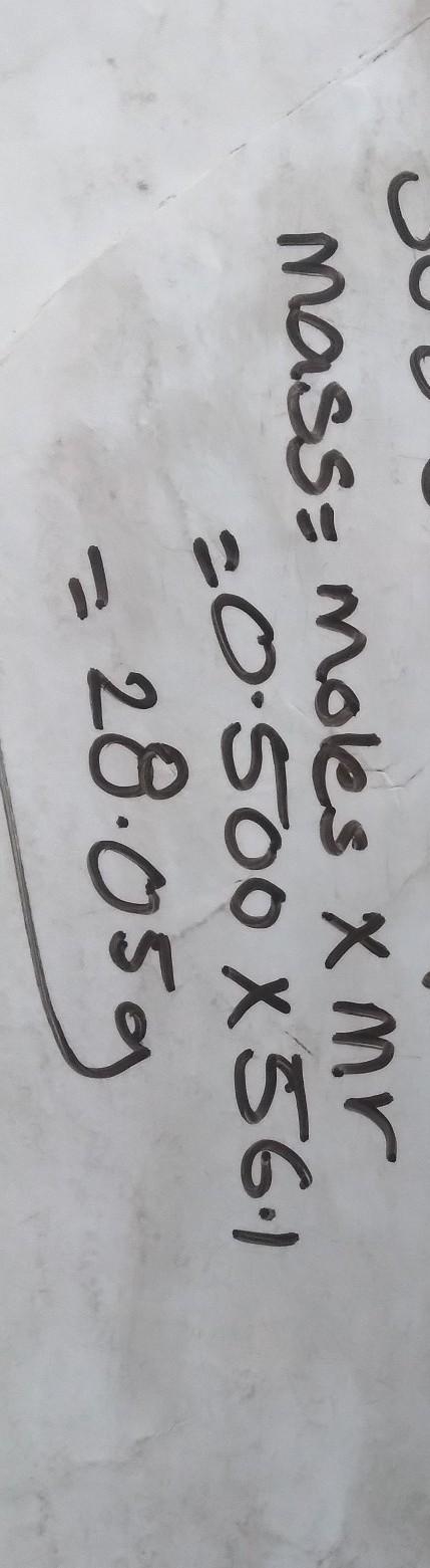 I would appreciate some help please ᕕ( ᐛ )ᕗ 3KOH + FeCl3 → Fe(OH)3 + 3KCl How many-example-2