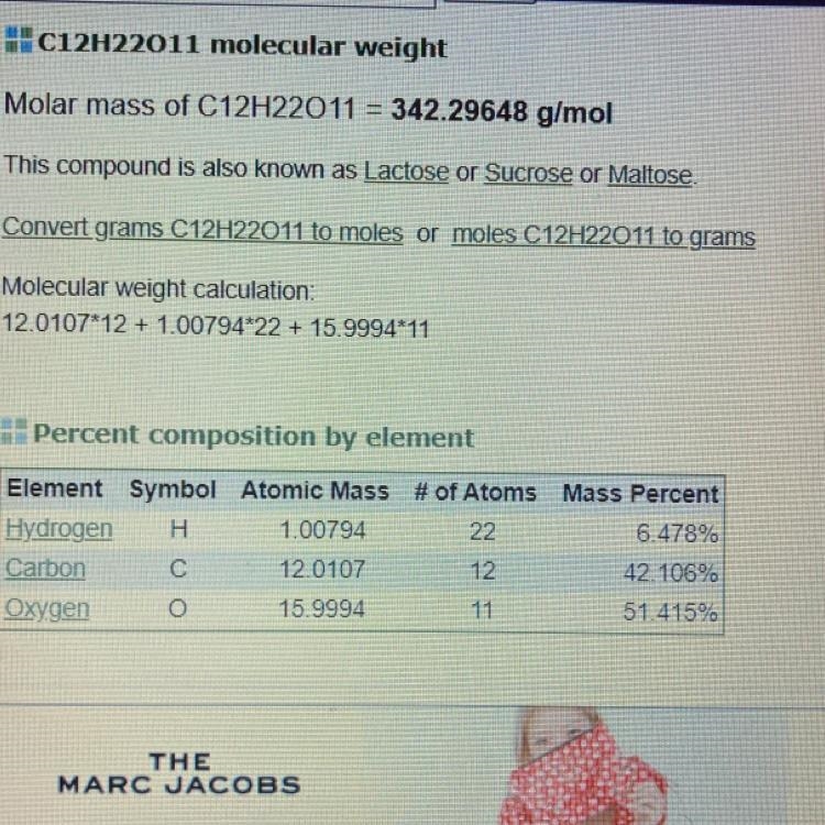 PLS HELPPPPP ASAP How many grams of Oxygen are in 7.2 grams of C12H22011? Round your-example-1