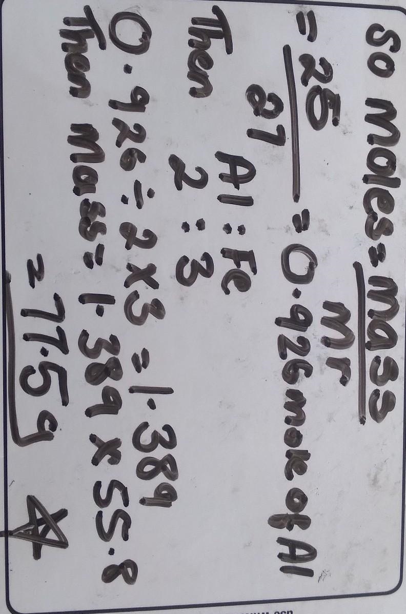 You react 25.0 grams of aluminum with iron (II) chloride. How many grams of iron will-example-1